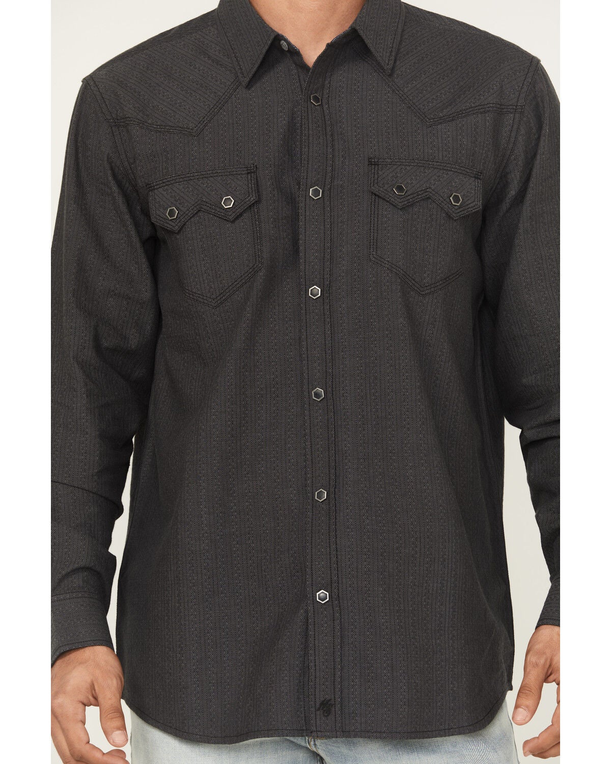 Image #3 - Moonshine Spirit&reg; Men's Cask Aged Striped Long Sleeve Snap Western Shirt, Grey, hi-res
