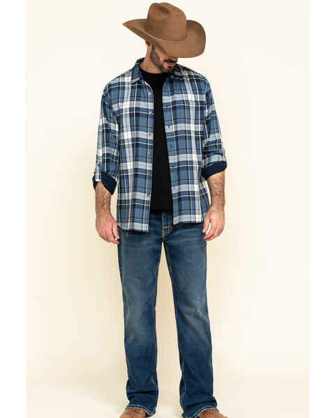 Image #6 - Pendleton Men's Fairbanks Plaid Button Long Sleeve Western Shirt , Blue, hi-res