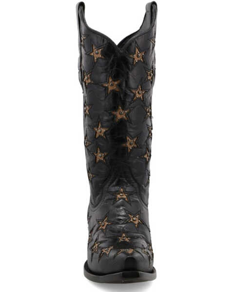 Image #4 - Black Star Women's Marfa Star Inlay Studded Leather Western Boot - Snip Toe , Black, hi-res