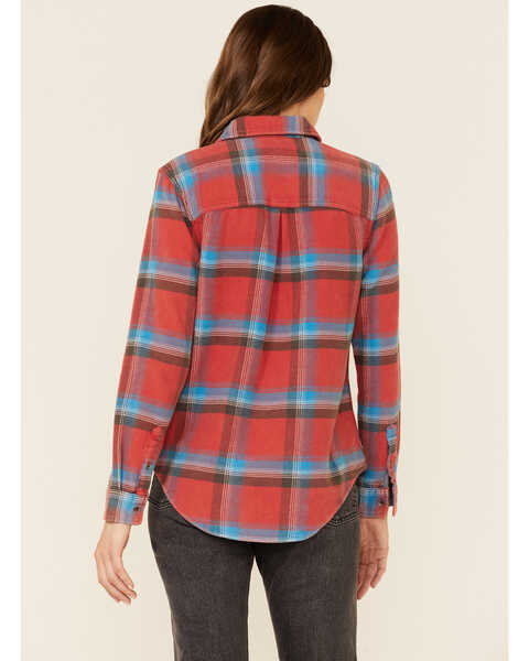 Image #4 - Flag & Anthem Women's Red Plaid Button Down Long Sleeve Western Flannel Shirt, Red, hi-res