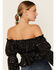 Image #3 - Lush Women's Star Print Top, Black, hi-res