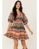Image #1 - Shyanne Women's Southwestern Print Long Sleeve Mini Dress, Navy, hi-res