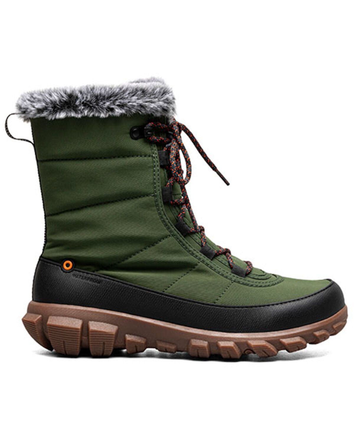 Image #2 - Bogs Women's Cedar Quilt Lace Waterproof Boots - Round Toe, Dark Green, hi-res