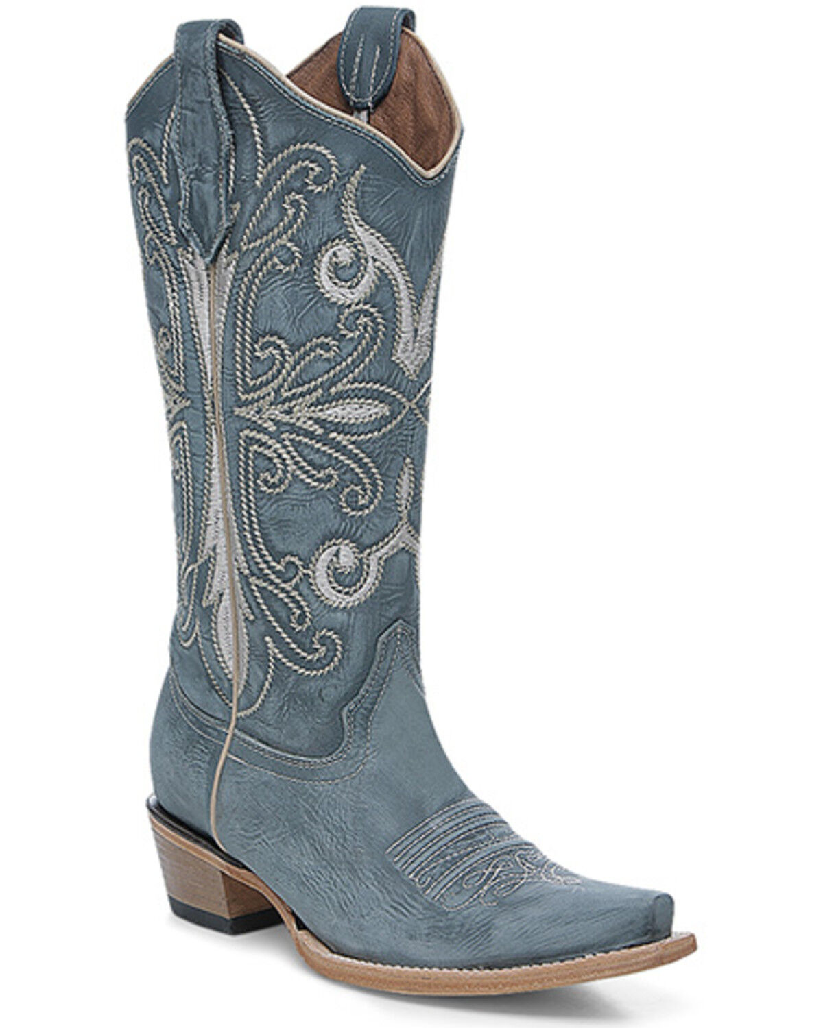 Image #1 - Corral Women's Embroidered Western Boots - Snip Toe, Blue, hi-res