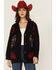 Image #1 - Rodeo Quincy Women's Horse Rose Cardigan, Black, hi-res
