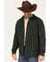 Image #2 - Cody James Men's Alder Tree Plaid Button Down Bonded Western Flannel Shirt Jacket, Green, hi-res