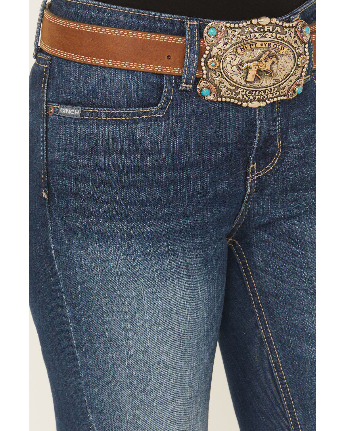 Image #2 - Cinch Women's Lynden Medium Wash Mid Rise Trouser Stretch Denim Jeans, Medium Wash, hi-res