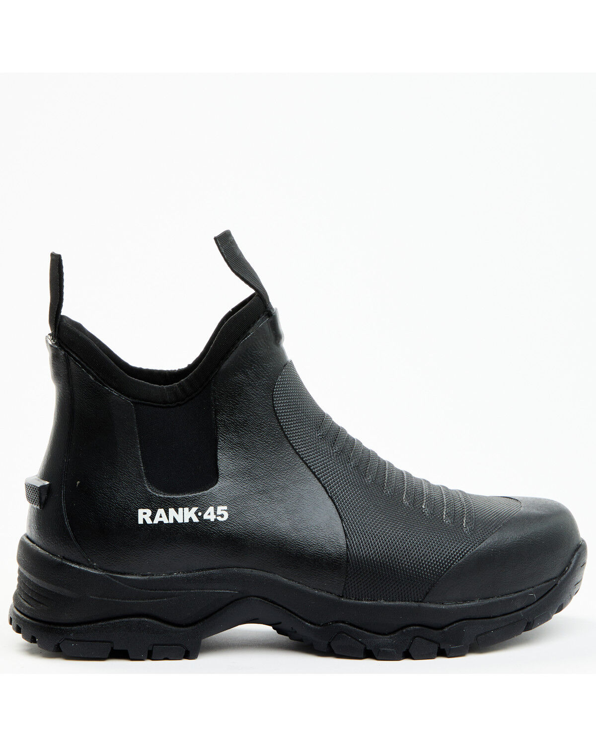 Image #2 - RANK 45® Men's 6.5" Rubber Ankle Boots - Round Toe, Black, hi-res