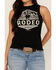 Image #3 - RANK 45® Women's American Rodeo Steer Head Graphic Tank Top, Black, hi-res