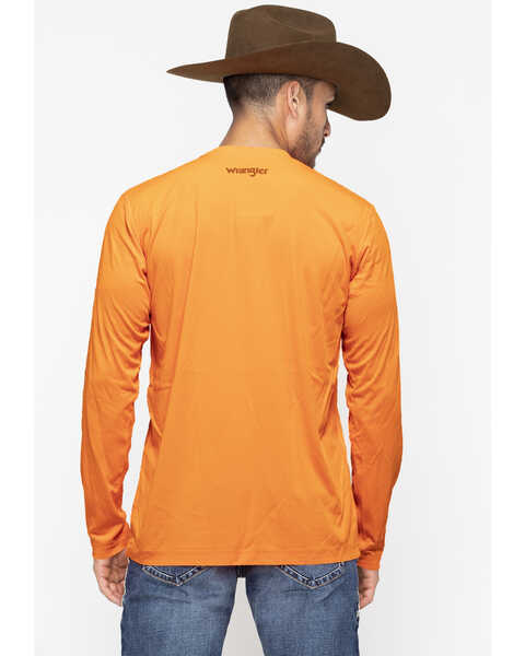 Image #3 - Wrangler Riggs Men's Crew Performance Long Sleeve Work T-Shirt - Big & Tall, Bright Orange, hi-res