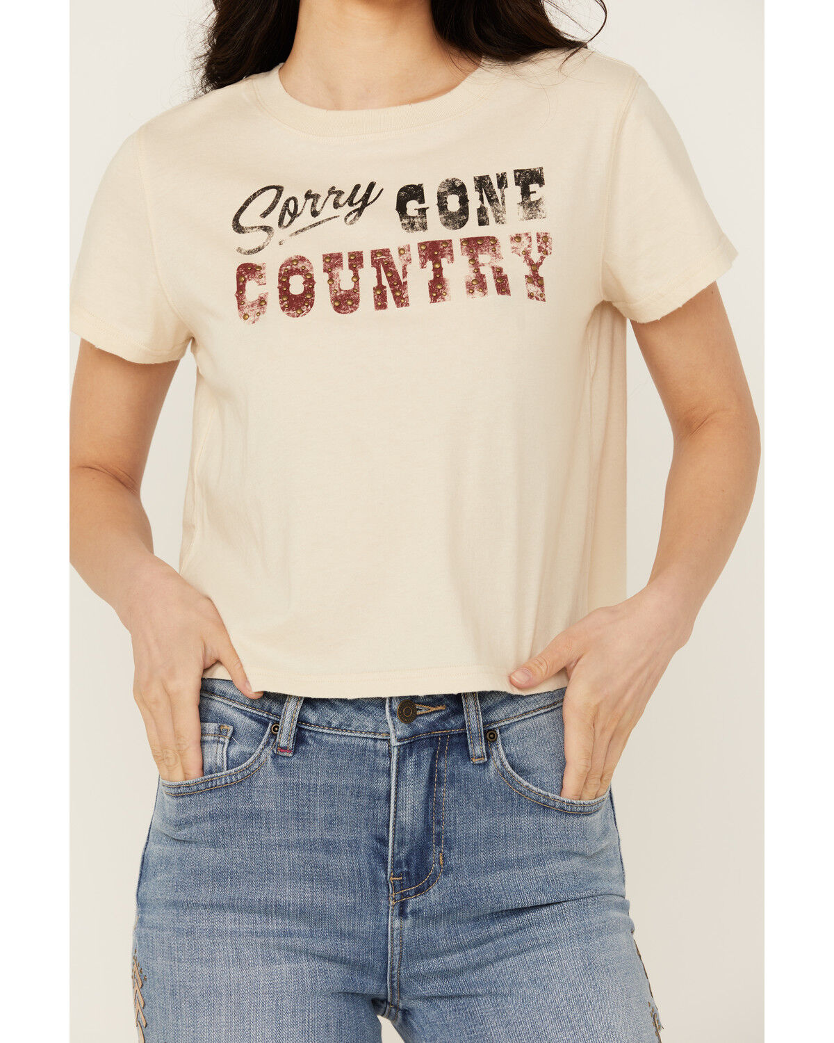 Image #4 - Idyllwind Women's Sorry Gone Country Short Sleeve Cropped Graphic Tee, Nude, hi-res