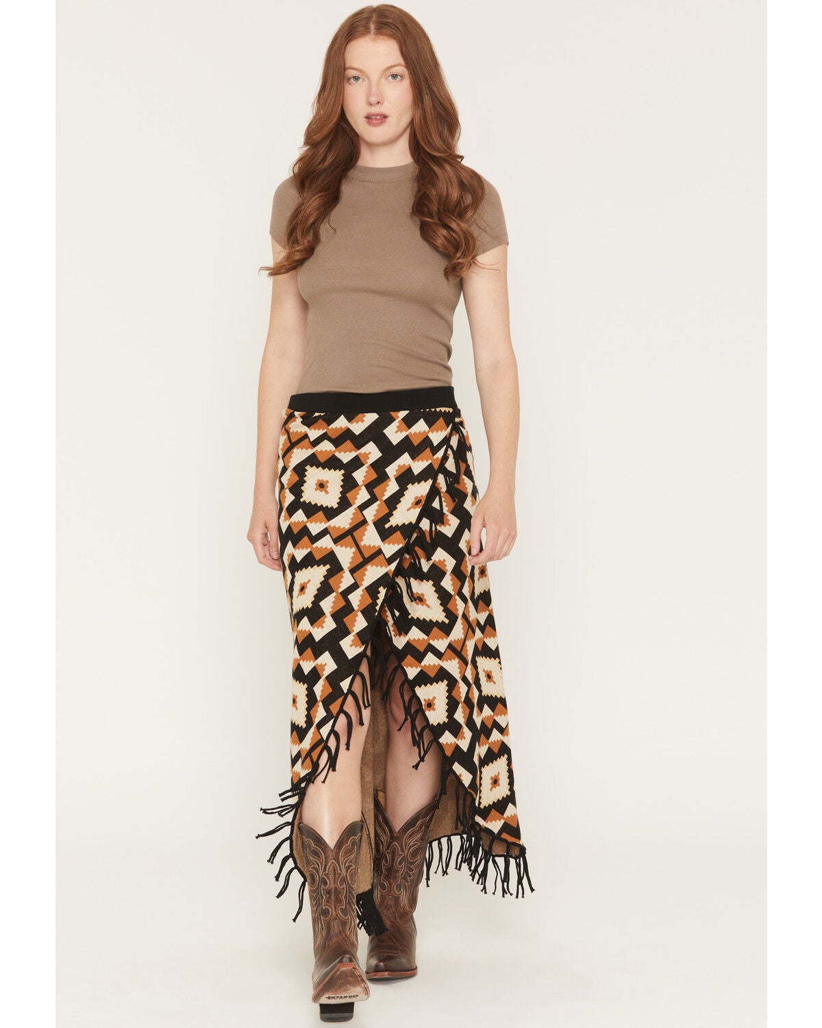 Tasha Polizzi Women's Andre Sweater Fringe Midi Skirt, Multi, hi-res