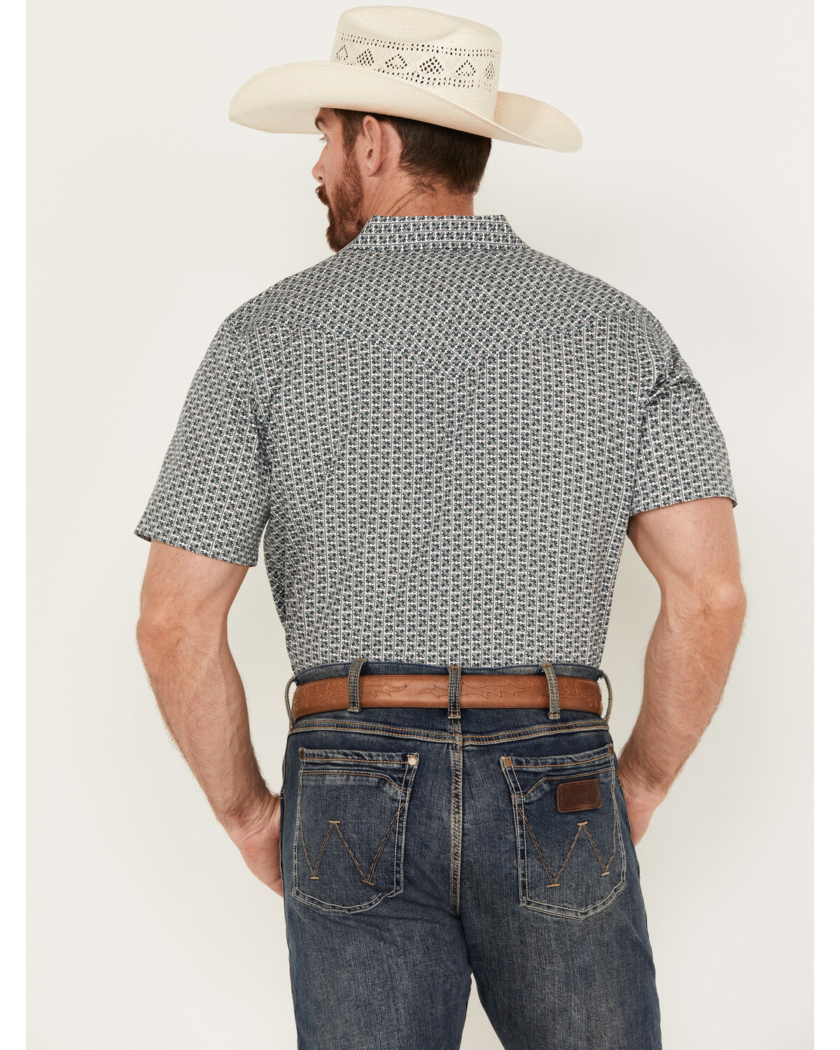 Image #4 - Gibson Trading Co. Men's Water Floral Print Short Sleeve Snap Western Shirt, Hunter Green, hi-res