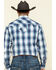 Stetson Men's Indigo Large Ombre Plaid Long Sleeve Western Shirt , Blue, hi-res