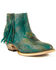 Image #1 - Ferrini Women's Fringe Western Booties - Round Toe, Turquoise, hi-res