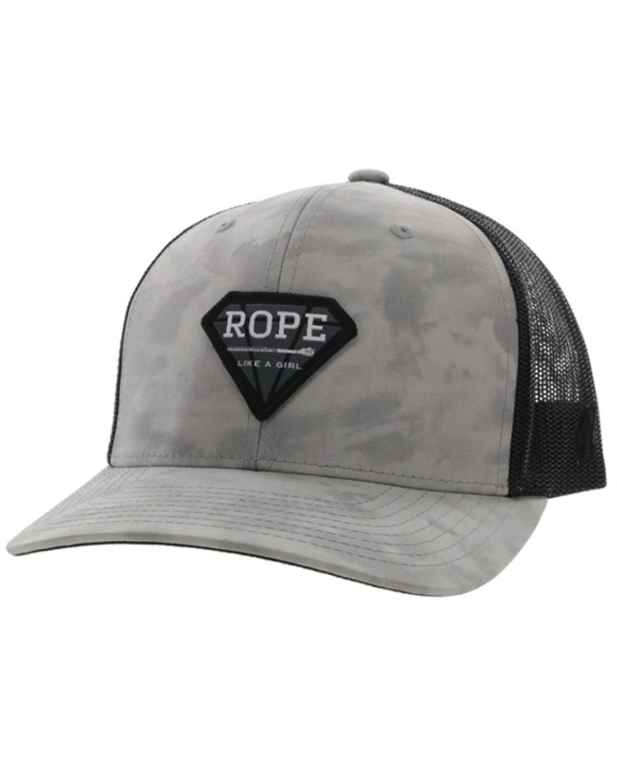 Hooey Women's Rope Like A Girl Patch Trucker Cap, Grey, hi-res