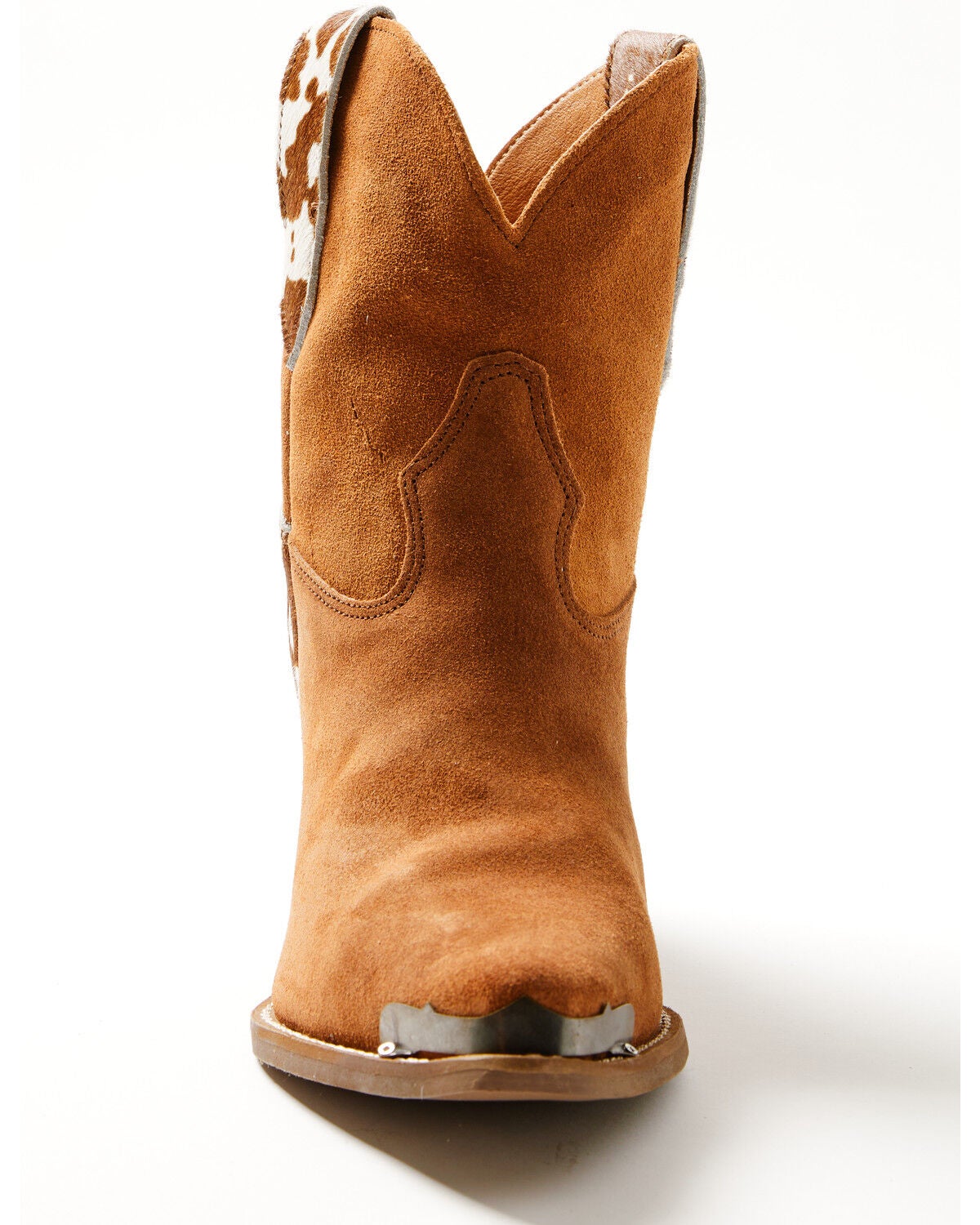 Image #4 - Dingo Women's Texas Charm Suede Western Booties - Round Toe, Camel, hi-res