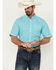 Image #1 - Ariat Men's Wrinkle Free Sterling Plaid Print Classic Fit Button-Down Shirt - Big , Turquoise, hi-res