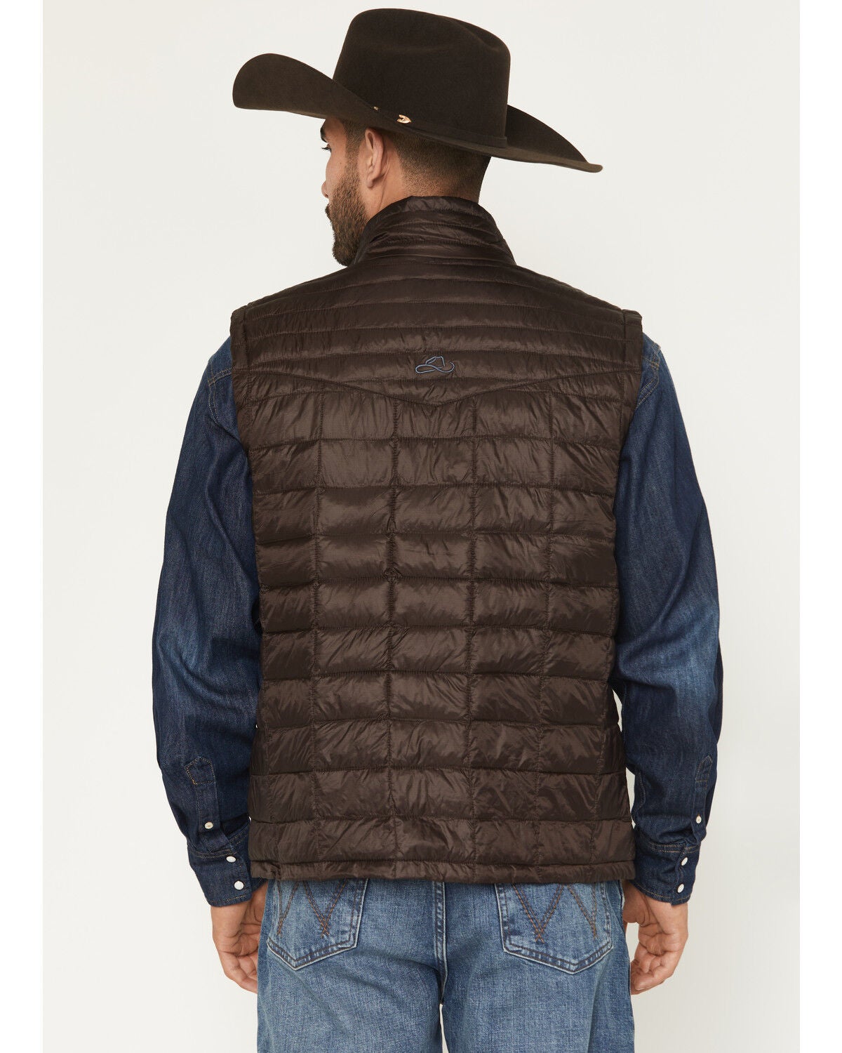 Image #4 - Resistol Men's Cold Bloq Puffer Vest, Brown, hi-res
