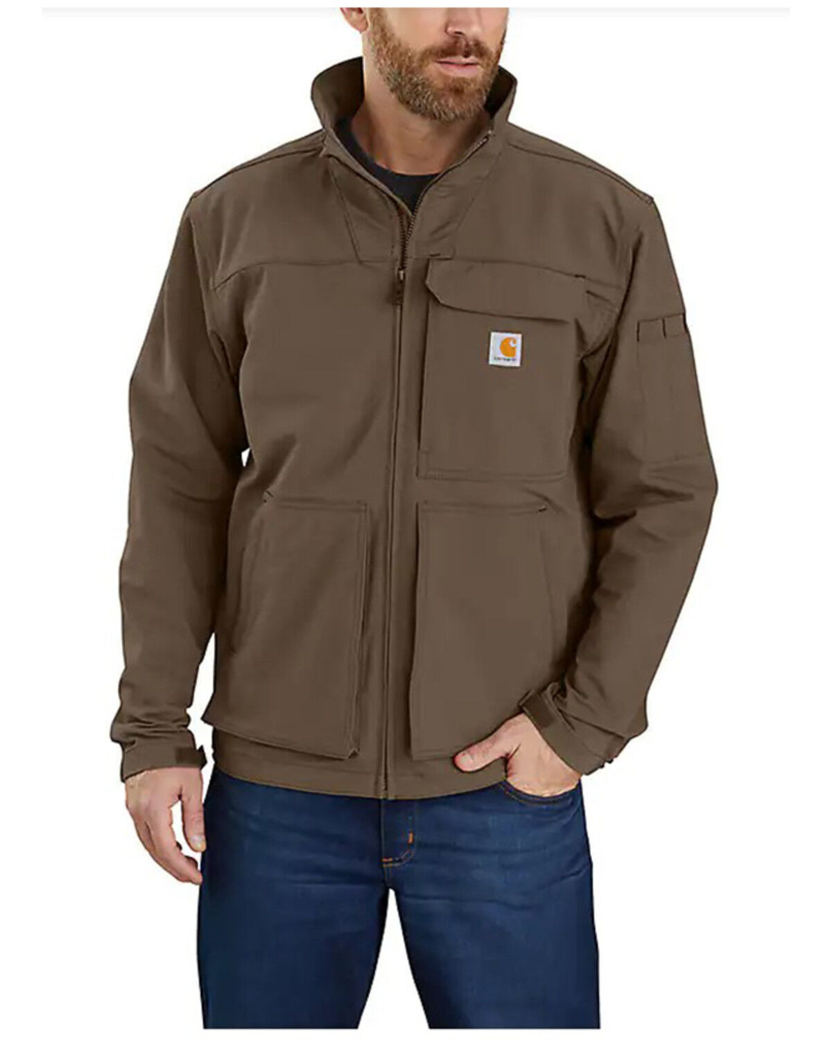Image #1 - Carhartt Men's Super Dux Relaxed Fit Lightweight Zip-Front Work Jacket - Tall, Dark Brown, hi-res