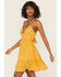 Image #2 - Shyanne Women's Bustier Tie Back Lace Mini Dress, Gold, hi-res