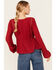 Image #4 - Wild Moss Women's Crochet Trim Top, Red, hi-res