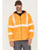 Image #1 - Carhartt Men's Hi-Vis Brite Orange Loose Fit Thermal Full-Zip Hooded Work Sweatshirt, Bright Orange, hi-res