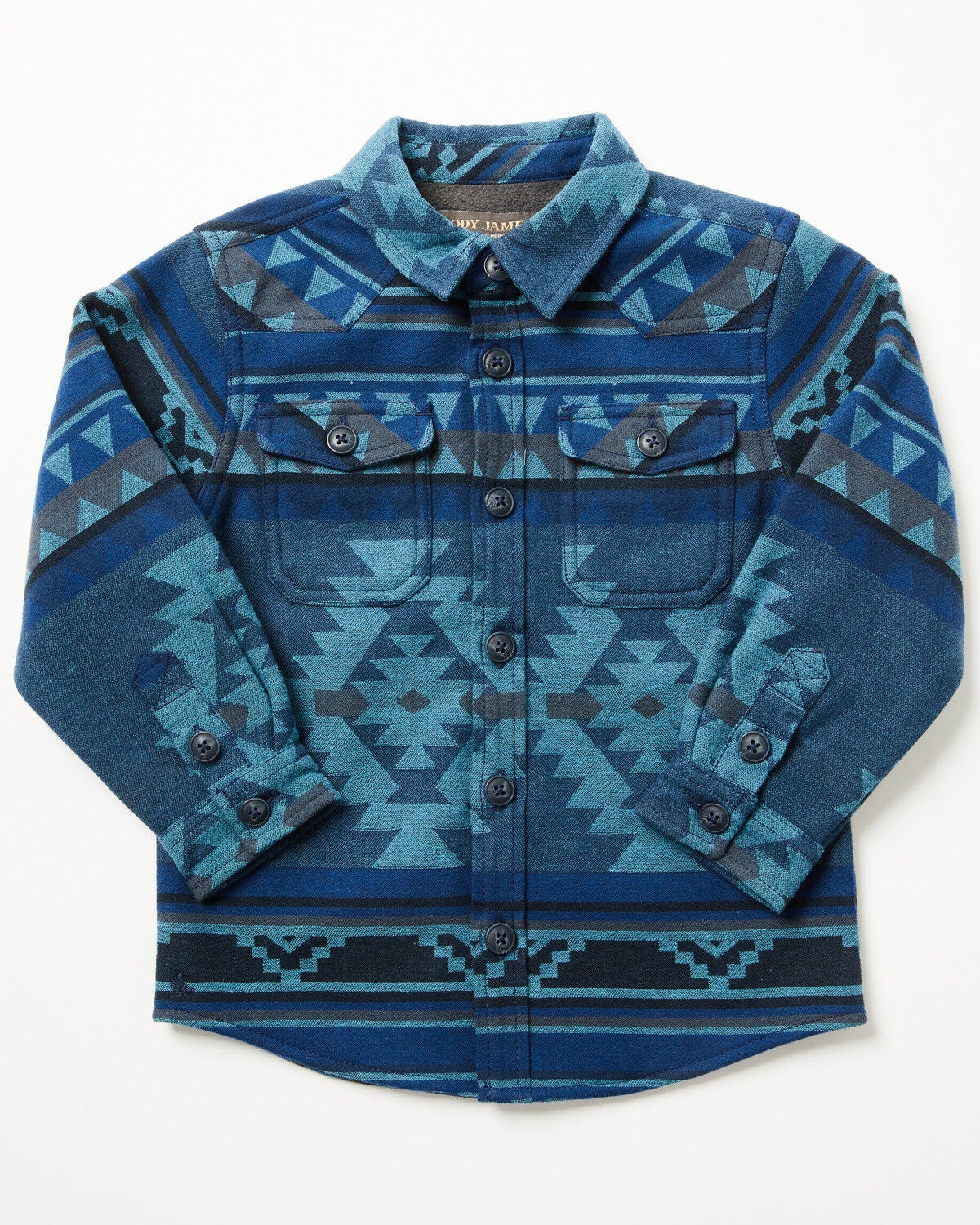 Cody James Toddler Boys' Rosewell Southwestern Print Button-Down Flannel Shirt Jacket, Blue, hi-res