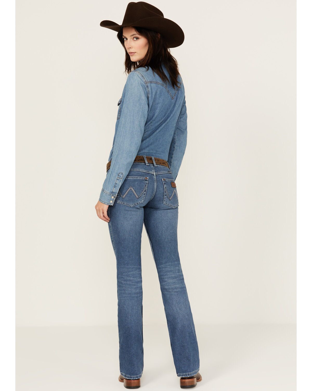 Image #3 - Wrangler Retro Women's Sadie Medium Wash Low Rise Stretch Bootcut Jeans, Medium Wash, hi-res