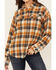 Image #3 - Cleo + Wolf Women's Christian Plaid Print Embroidered Long Sleeve Button-Down Western Shirt, Caramel, hi-res