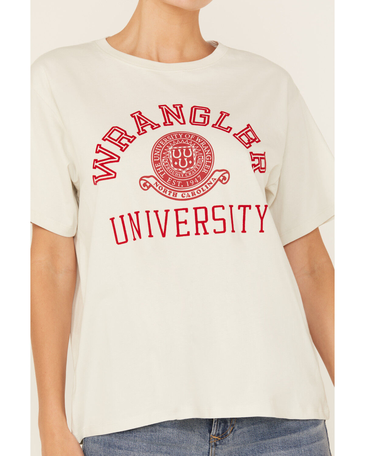 Image #3 - Wrangler Women's University Short Sleeve Graphic Tee, White, hi-res