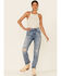 Sneak Peek Women's High Rise Straight Leg Jeans, Blue, hi-res