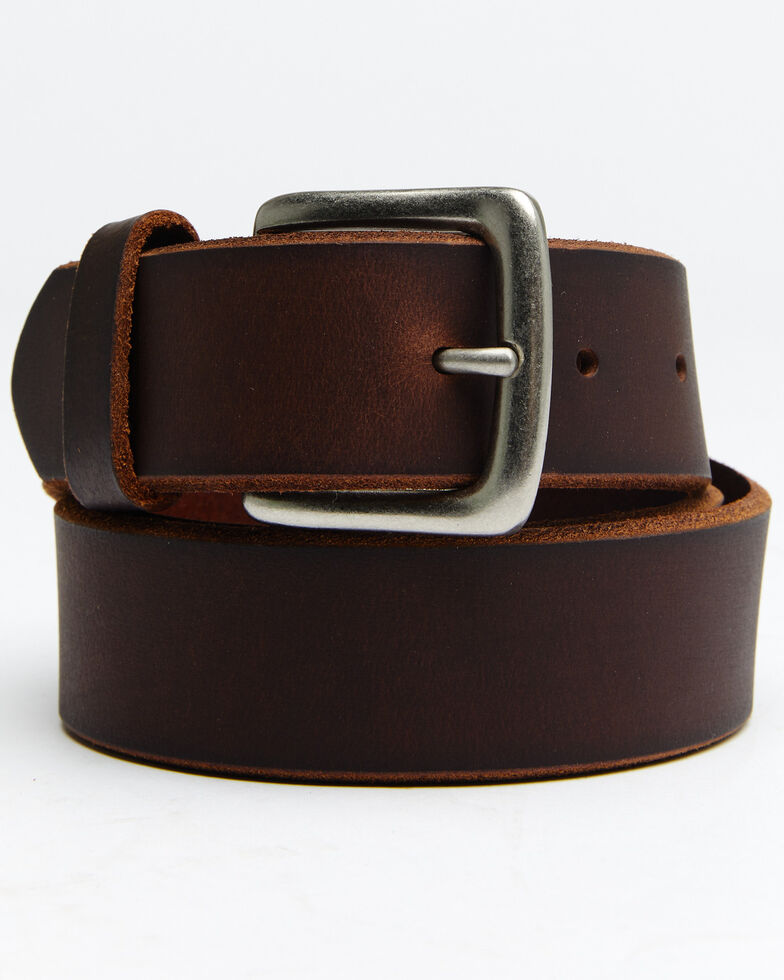 Hawx® Men's Beveled Edge Work Belt, Brown, hi-res