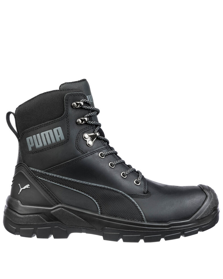 Puma Men's Black Conquest CTX Waterproof Work Boots - Composite Toe, Black, hi-res