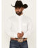 Image #1 - Wrangler X Cody Johnson Men's Solid Long Sleeve Button-Down Western Shirt, White, hi-res