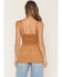 Image #4 - Blue B Women's Sleeveless Faux Suede Lace Bustier Tank, Camel, hi-res