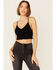 Image #1 - Fornia Women's Seamless Floral Bralette , Black, hi-res
