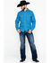 Rock 47 by Wrangler Men's Long Sleeve Western Shirt, Turquoise, hi-res