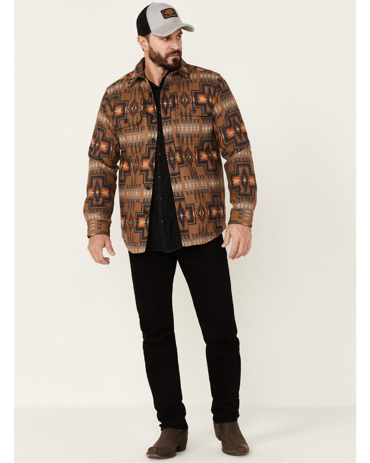 Print Quilt-Lined Shirt Jacket 