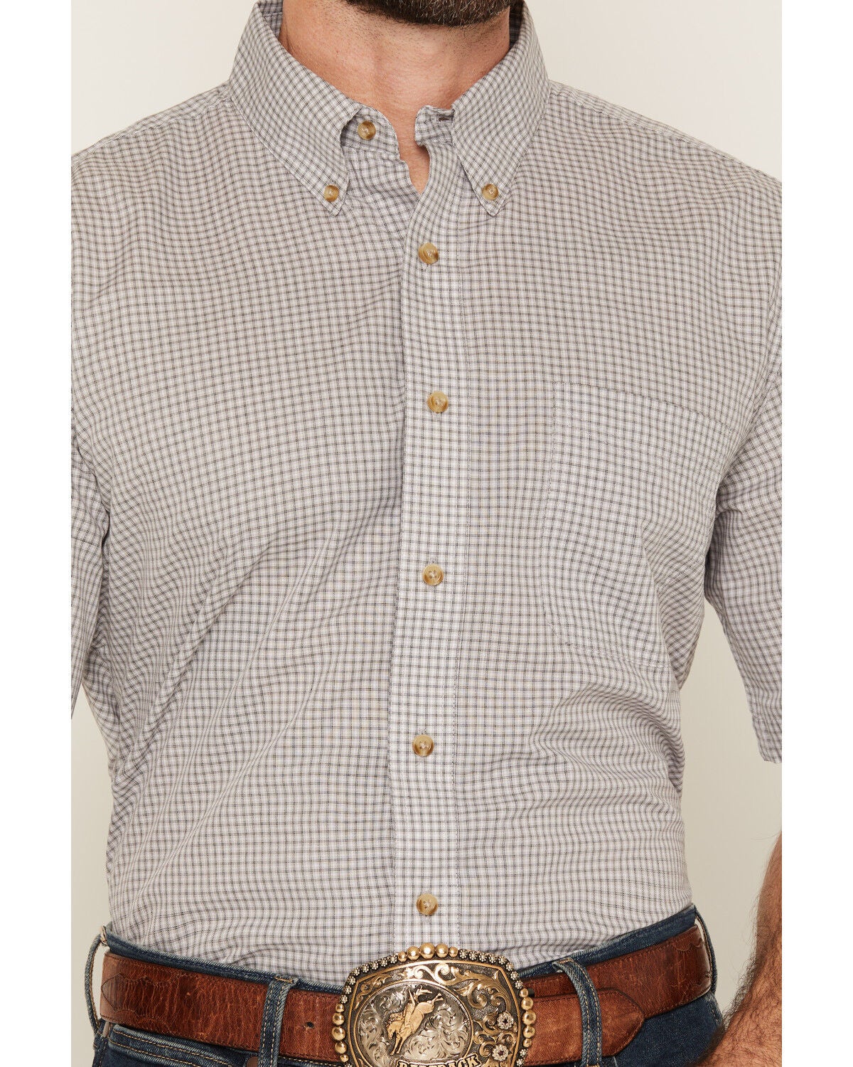 Image #6 - Wrangler Riata Men's Assorted Plaid Print Short Sleeve Button-Down Western Shirt - Big, Multi, hi-res