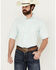 Image #1 - Ariat Men's VenTek Outbound Solid Short Sleeve Button-Down Performance Western Shirt, Aqua, hi-res