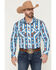 Image #1 - Rock & Roll Denim Men's Southwestern Striped Long Sleeve Snap Stretch Western Shirt, Blue, hi-res