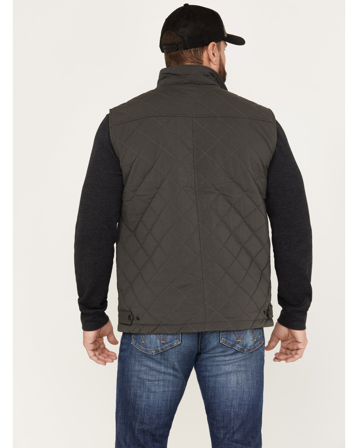 Image #4 - Dakota Grizzly Men's Nicco Stretch Western Vest, Charcoal, hi-res