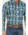 Image #3 - Wrangler Men's Checotah Long Sleeve Pearl Snap Western Shirt - Tall, Blue, hi-res