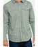 Cody James Men's FR Woven Plaid Print Long Sleeve Button Down Work Shirt , Green, hi-res