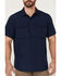 Image #3 - Brothers and Sons Men's Solid Dobby Performance Short Sleeve Button-Down Western Shirt, Navy, hi-res