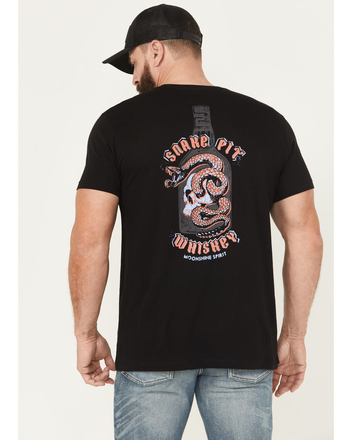 Image #1 - Moonshine Spirit Men's Snake Pit Whiskey Short Sleeve Graphic T-Shirt, Black, hi-res