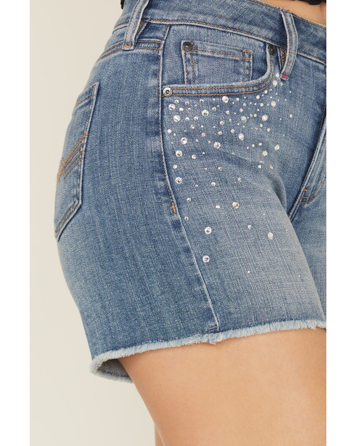 Image #2 - Idyllwind Women's Ellie Embellished Medium Wash High Rise Stretch Denim Shorts, Medium Wash, hi-res