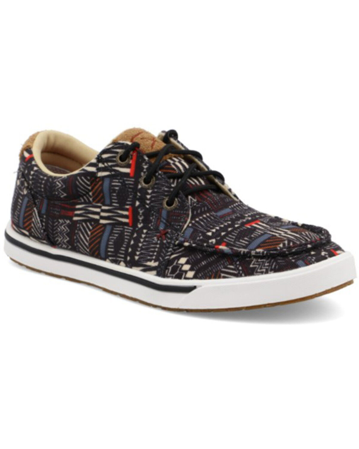 Image #1 - Twisted X Women's Kicks Lace Southwestern Sneaker - Moc Toe, Black, hi-res