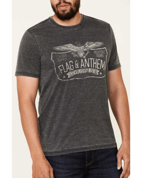 Flag & Anthem Men's Trademark Logo Burnout Short Sleeve T-Shirt , Charcoal, hi-res